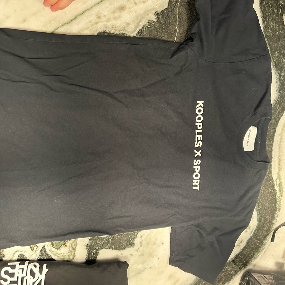 The Kooples X sport short sleeve black and white logo T-shirt size small
